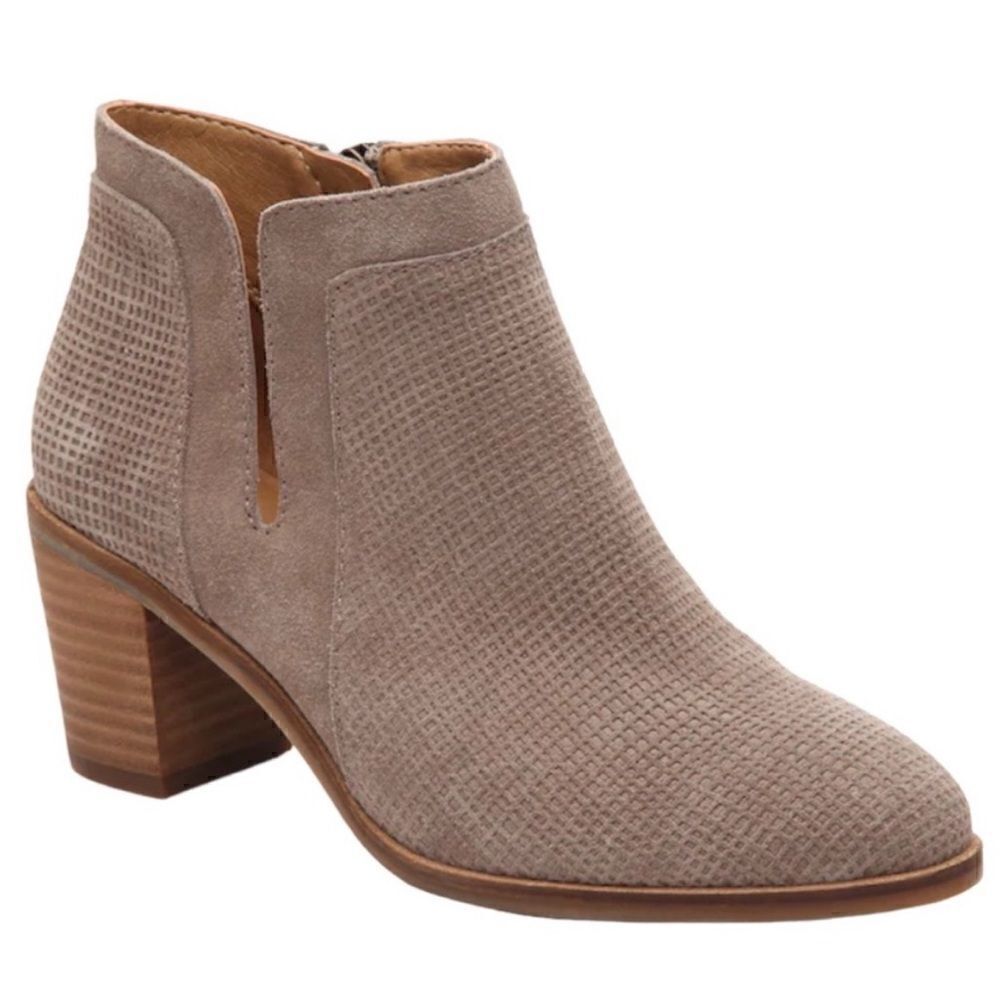 Lucky Brand- Women's Ponic Oil Suede Ankle Booties in Cinder Zip Size,  Size 10